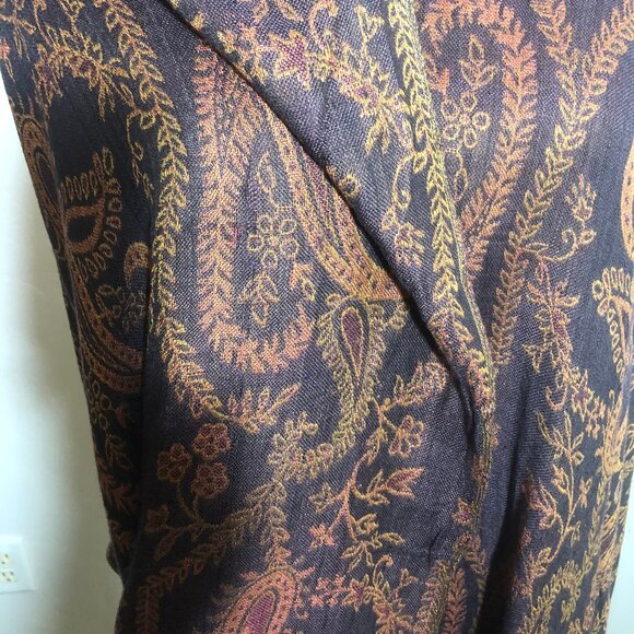 Elegant Boho Paisley Shawl Scarf Wrap – Autumn Chic - Picture 8 of 9